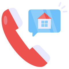 Conceptual flat design icon of property call