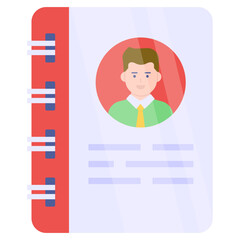 Modern design icon of biography