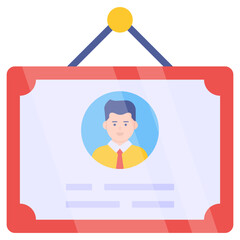 Editable design icon of employee certificate