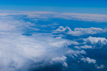 View to sky from airplane 
