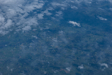View to sky from airplane 