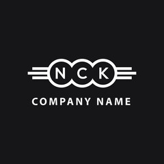 NCKletter logo design on black background. NCKcreative initials letter logo concept. NCKletter  design.
