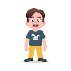 happy kid flat illustration. vector