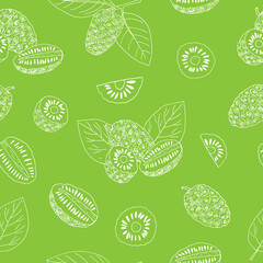 noni fruit seamless pattern hand drawn doodle. vector, minimalism, scandinavian, monochrome, sketch. wallpaper, textile, wrapping paper, background. superfood, food.