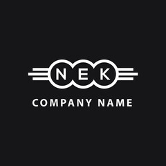 NEK letter logo design on black background. NEK  creative initials letter logo concept. NEK letter design.