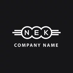 Fotobehang NEK letter logo design on black background. NEK  creative initials letter logo concept. NEK letter design. © Faisal