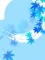 Cool oriental background material using Maple leaves