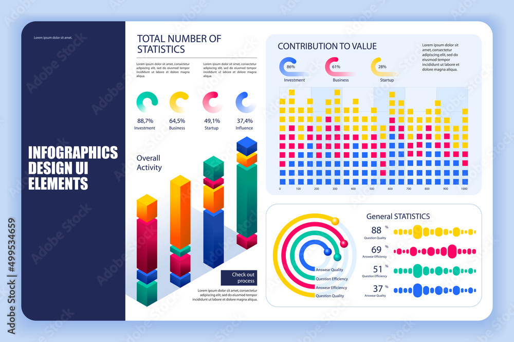 Poster bundle infographic elements data visualization vector design template. can be used for steps, busine