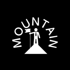 Mountain top icon isolated on dark background