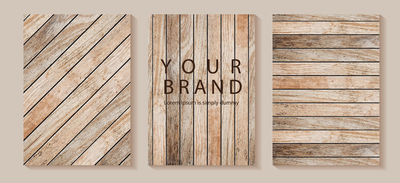 Vector wood background texture. in A4 size for design work cover book presentation. brochure layout and flyers poster template.