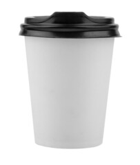 Paper cup for cold and hot drinks isolated on white background.