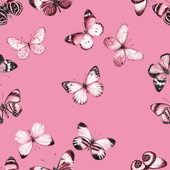Butterfly watercolour clip art for wedding invitation or greeting cards