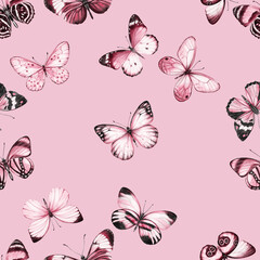 Butterfly watercolour clip art for wedding invitation or greeting cards