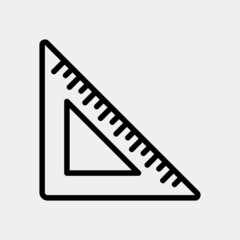 Set square icon in line style, use for website mobile app presentation