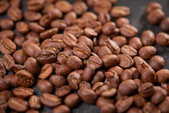 coffee beans on the wooden background