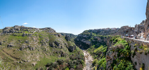 Panorama delle grotte di Matera