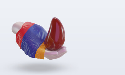 3d world blood donor day Armenia flag rendering left view