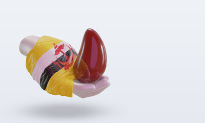 3d world blood donor day Brunei Darussalam flag rendering left view