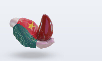 3d world blood donor day Cameroon flag rendering left view