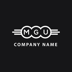 MGU letter logo design on black background. MGU  creative initials letter logo concept. MGU letter design.