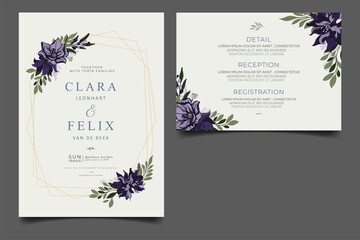 Floral wedding invitation card template design