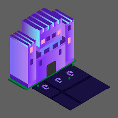 İsometric modern vector İllustration Simple Building House. Urban home vector
