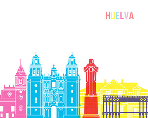Huelva skyline pop - obrazy, fototapety, plakaty