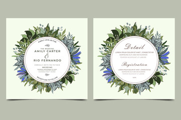 Floral wedding invitation card template design