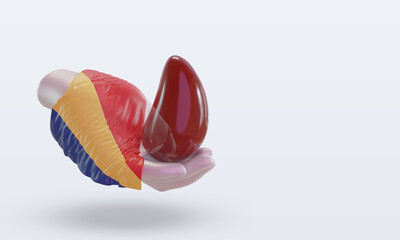 3d world blood donor day Seychelles flag rendering left view