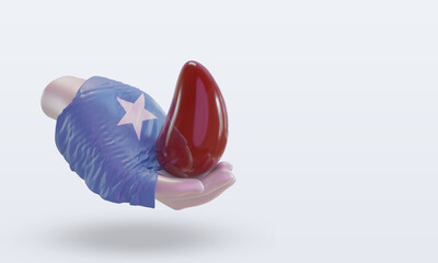 3d world blood donor day Somalia flag rendering left view