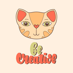 Cat head illustration