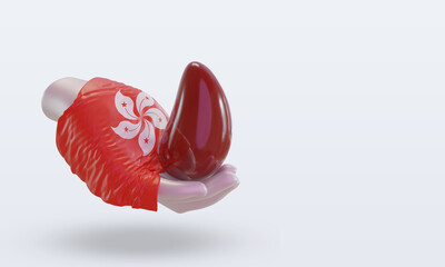 3d world blood donor day Hongkong flag rendering left view