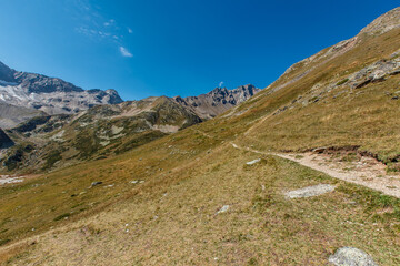 Fototapeta na wymiar The path to the Caucasus mountain near Elbrus