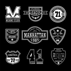 Graphic jeans badges, Authentic denim typography patches