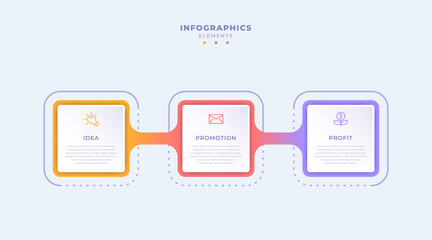 Professional business infographic template
with three steps or options