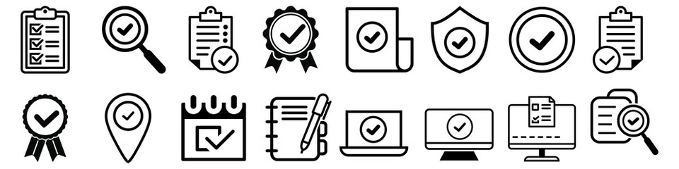 Check mark vector icon set. Check marks icon. approval illustration symbol collection. ok sign or logo.