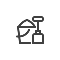 Sand bucket line icon © alekseyvanin