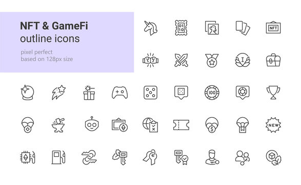 NFT & GameFi outline icons