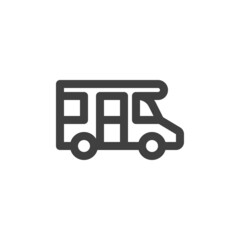 Camper van line icon