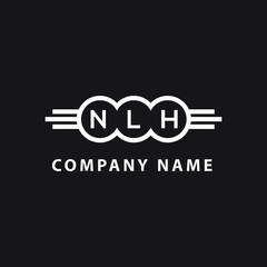 NLH letter logo design on black background. NLH  creative initials letter logo concept. NLH letter design.
