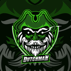 Beard skull head  mascot logo design for esport © coz1421