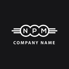 NPM letter logo design on black background. NPM  creative initials letter logo concept. NPM letter design.
 - obrazy, fototapety, plakaty