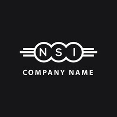 NSI letter logo design on black background. NSI  creative initials letter logo concept. NSI letter design.
