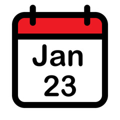 Calendar icon with twenty third January