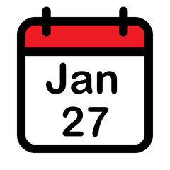 Calendar icon with twenty seventh January