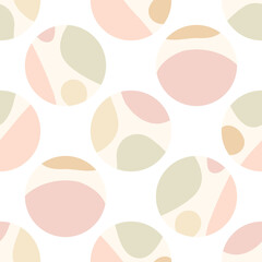 Beautiful feminine trendy hand drawn organic shapes seamless repeating pattern