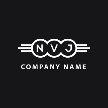 NVJ letter logo design on black background. NVJ  creative initials letter logo concept. NVJ letter design.
