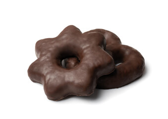 Chocolate Gingerbread Isolated, Star Shaped Pryanik