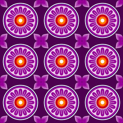 Fototapeta na wymiar floral batik seamless pattern design 