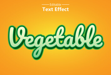 vegetable text effect with orange color for brand.